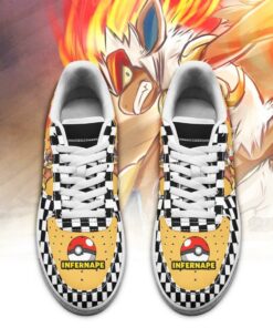 Poke Infernape Sneakers Checkerboard Custom Pokemon Shoes - 2 - GearAnime