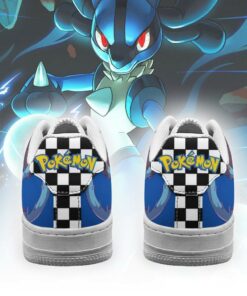 Poke Lucario Sneakers Checkerboard Custom Pokemon Shoes - 3 - GearAnime