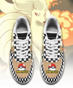 Poke Ninetales Sneakers Checkerboard Custom Pokemon Shoes - 2 - GearAnime