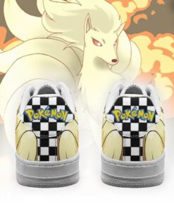 Poke Ninetales Sneakers Checkerboard Custom Pokemon Shoes - 3 - GearAnime