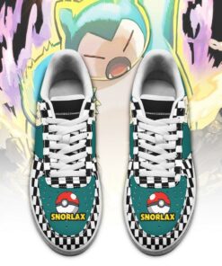Poke Snorlax Sneakers Checkerboard Custom Pokemon Shoes - 2 - GearAnime