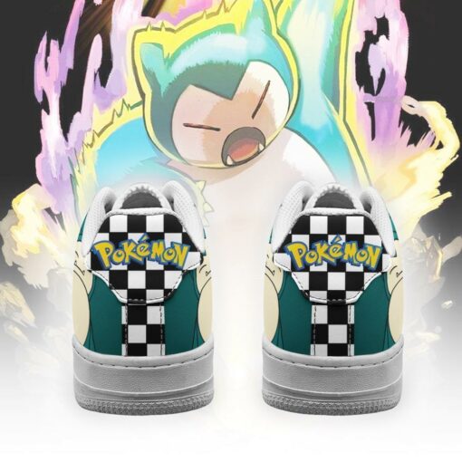Poke Snorlax Sneakers Checkerboard Custom Pokemon Shoes - 3 - GearAnime