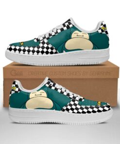 Poke Snorlax Sneakers Checkerboard Custom Pokemon Shoes - 1 - GearAnime