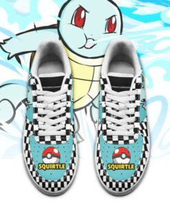 Poke Squirtle Sneakers Checkerboard Custom Pokemon Shoes - 2 - GearAnime