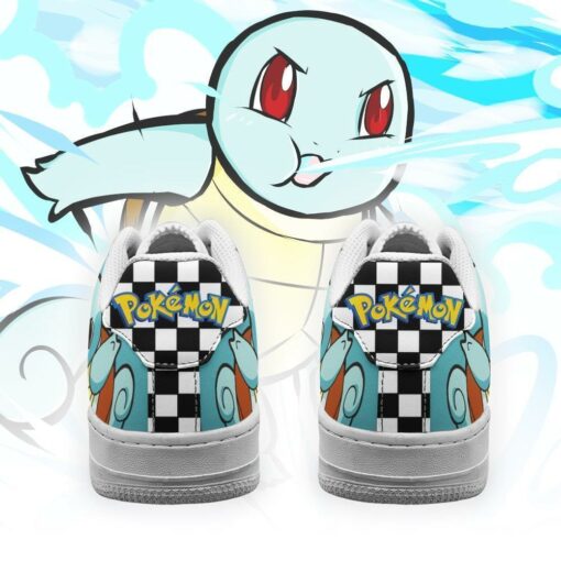Poke Squirtle Sneakers Checkerboard Custom Pokemon Shoes - 3 - GearAnime