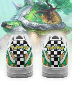 Poke Torterra Sneakers Checkerboard Custom Pokemon Shoes - 3 - GearAnime