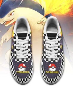 Poke Typhlosion Sneakers Checkerboard Custom Pokemon Shoes - 2 - GearAnime