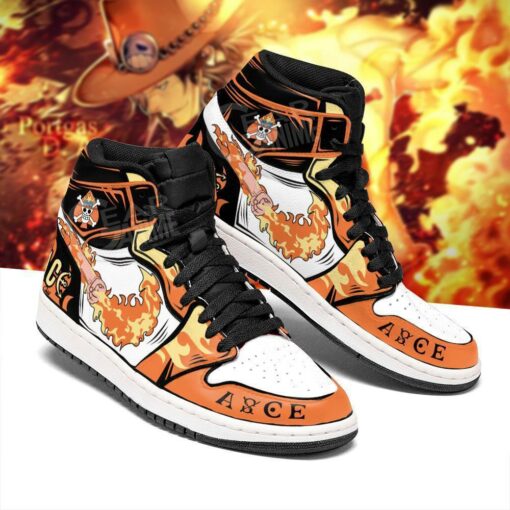 Portgas D. Ace Shoes Boots Fire Fist Skill One Piece Anime Sneakers - 2 - GearAnime