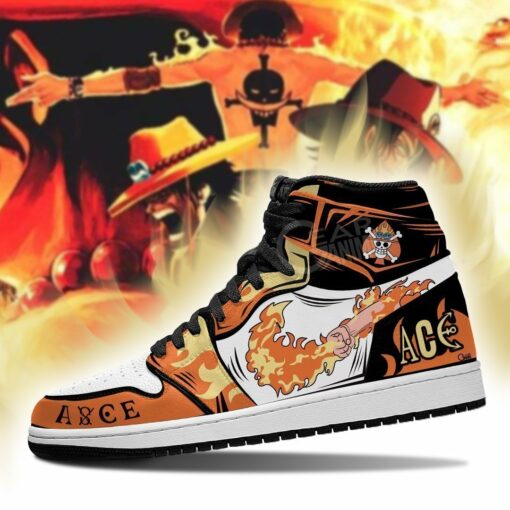 Portgas D. Ace Shoes Boots Fire Fist Skill One Piece Anime Sneakers - 3 - GearAnime
