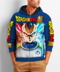 Prince Vegeta Zip Hoodie Cosplay Dragon Ball Shirt Anime Fan Gift VA06 - 2 - GearAnime