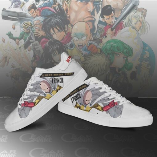 Saitama Skate Shoes One Punch Man Custom Anime Shoes PN11 - 4 - GearAnime