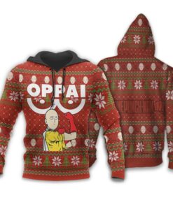 Saitama Oppai Ugly Christmas Sweater One Punch Man Anime Xmas Gift - 3 - GearAnime