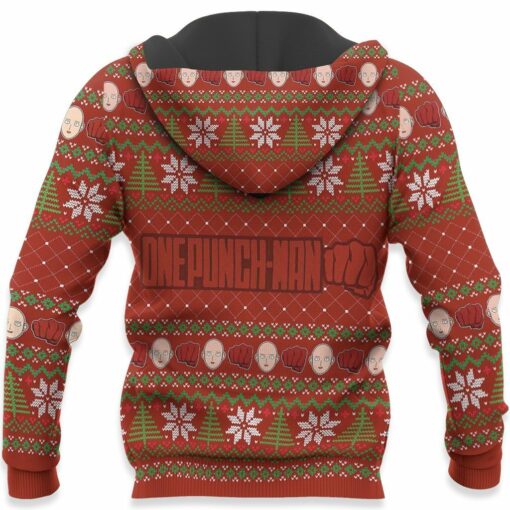 Saitama Oppai Ugly Christmas Sweater One Punch Man Anime Xmas Gift - 6 - GearAnime