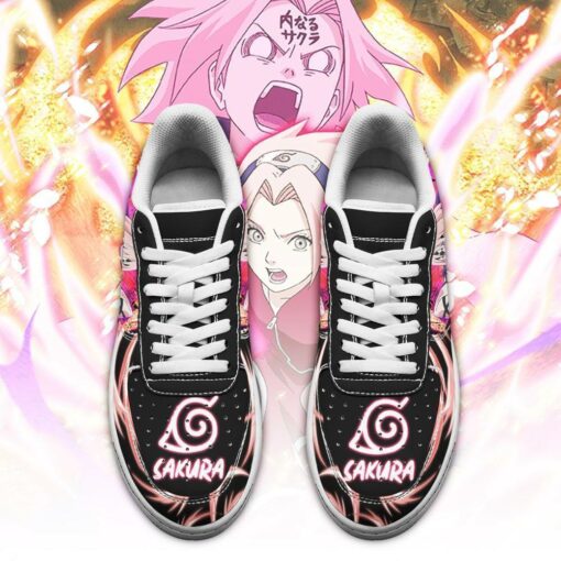 Sakura Haruno Sneakers Custom Naruto Anime Shoes Leather - 2 - GearAnime