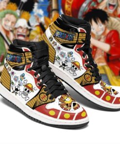 Straw Hat Shoes Jolly Roger High Top Boots One Piece Anime Sneakers - 2 - GearAnime