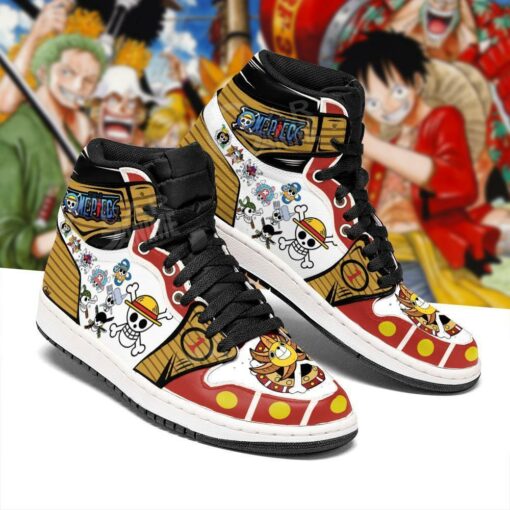 Straw Hat Shoes Jolly Roger High Top Boots One Piece Anime Sneakers - 2 - GearAnime
