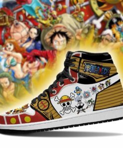 Straw Hat Shoes Jolly Roger High Top Boots One Piece Anime Sneakers - 3 - GearAnime