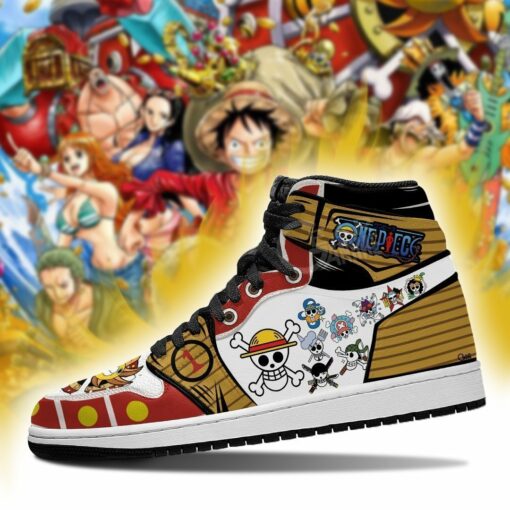 Straw Hat Shoes Jolly Roger High Top Boots One Piece Anime Sneakers - 3 - GearAnime
