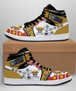 Straw Hat Shoes Jolly Roger High Top Boots One Piece Anime Sneakers - 1 - GearAnime