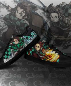 Tanjiro Sun & Water Breathing Skate Shoes Demon Slayer Anime Custom Shoes PN10 - 3 - GearAnime