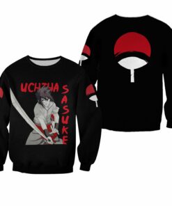 Uchiha Sasuke Shirt Family Symbol Naruto Anime Hoodie Sweater - 2 - GearAnime