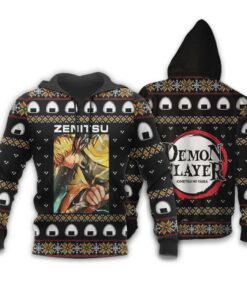 Zenitsu Agatsuma Ugly Christmas Sweater Demon Slayer Anime Custom Xmas Clothes - 3 - GearAnime