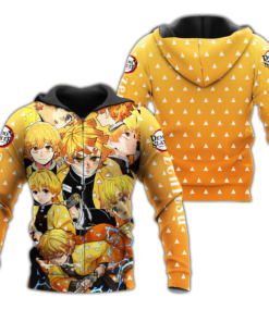 Zenitsu Zip Hoodie Demon Slayers Shirt Costume Anime Fan Gift Idea VA06 - 1 - GearAnime