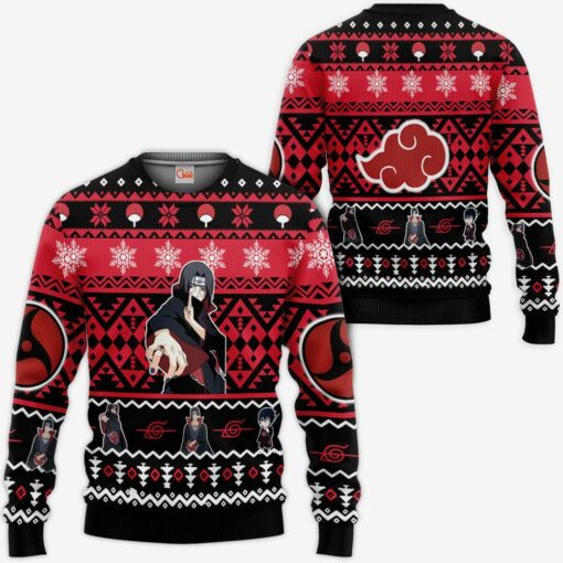 Akatsuki Itachi Ugly Christmas Sweater Custom Naruto Xmas Gifts Idea - 1 - GearAnime