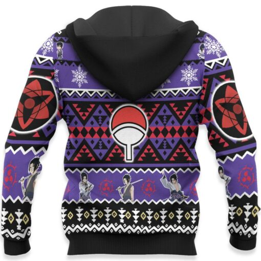 Uchiha Sasuke Ugly Christmas Sweater Custom Naruto Xmas Gifts Idea - 4 - GearAnime